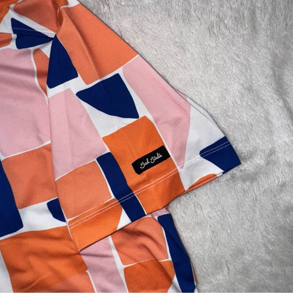 Men’s Bad Birdie Geometric Block Polo Sz L